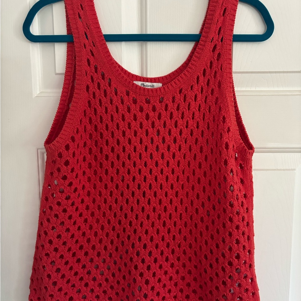 Madewell Red Crochet Tank Top
